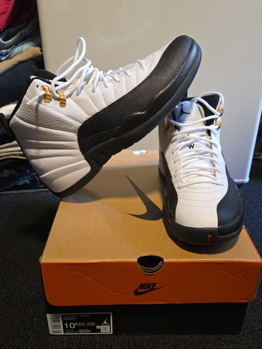 Air Jordan 12 Men's Basketball Sneakers — White/Black